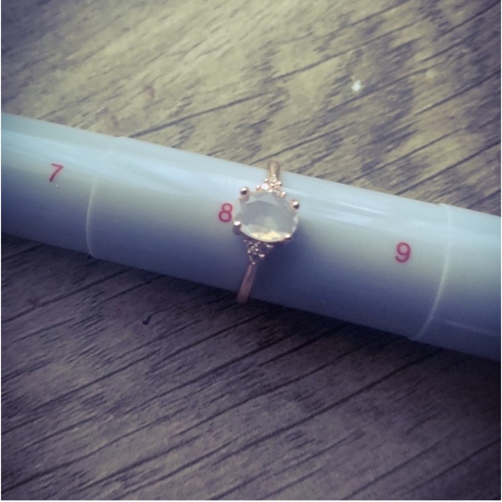New Woman’s Handcrafted Genuine 18k Rose Gold Natural Moonstone European Ring - Picture 9 of 10